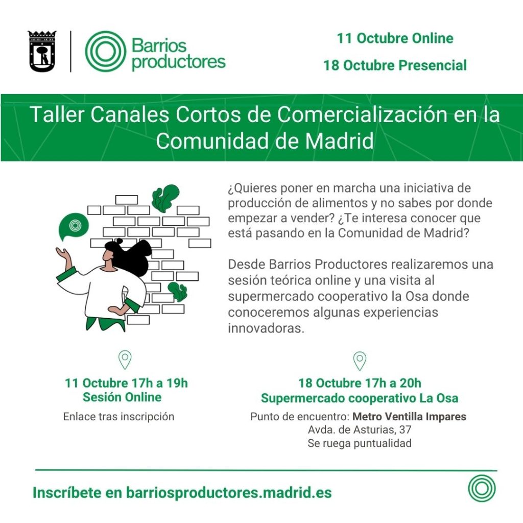 Taller de Canales Cortos de Comercialización en la Comunidad de Madrid. 1ª Sesión Online -