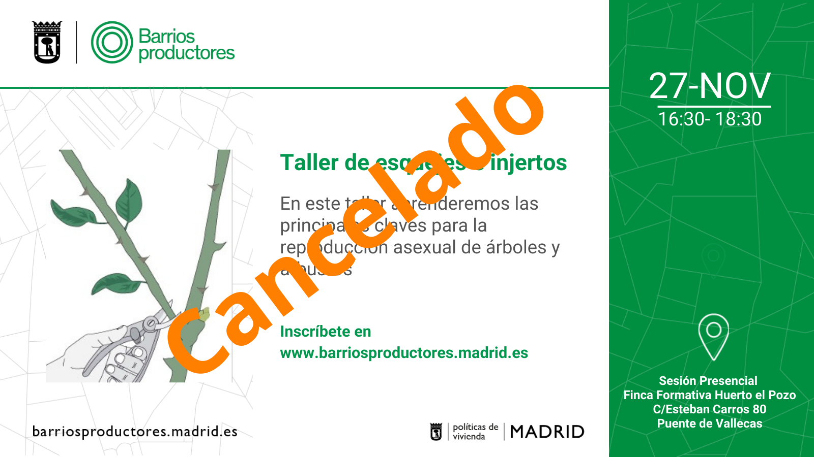 Taller de Esquejes e Injertos. CANCELADO